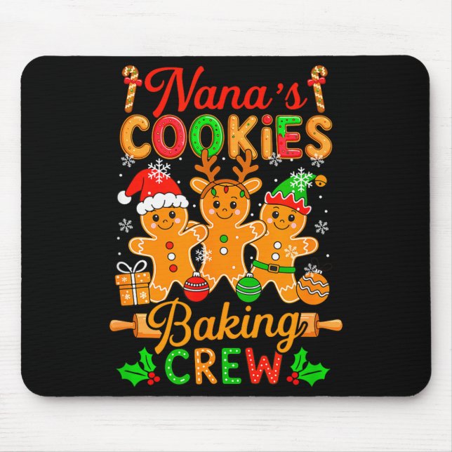 Mousepad Nana's Xmas Cookie Baking Crew Funny Baker Gingerb (Frente)