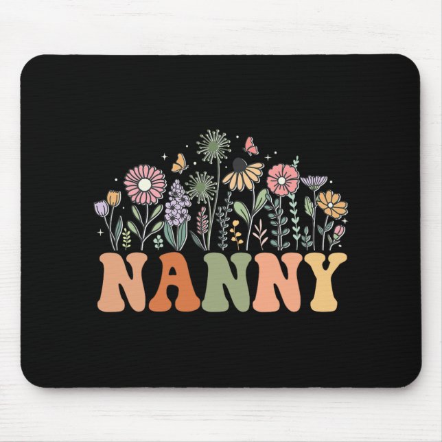 Mousepad Nanny Wildflower Floral Birthday Baby Shower New N (Frente)