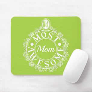 Mousepad Não.1 Impressão branco clássico da mãe mais incrív