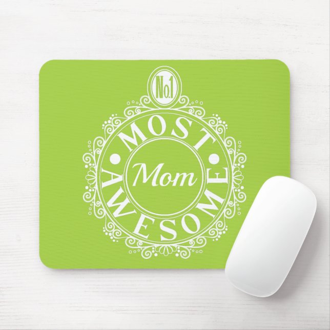 Mousepad Não.1 Impressão branco clássico da mãe mais incrív (Com mouse)
