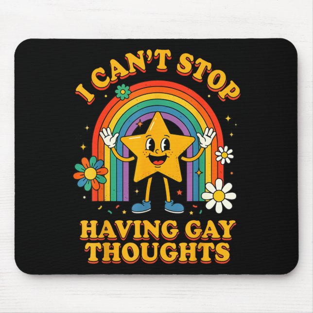 Mousepad Não consigo parar de ter pensamentos gays (Frente)