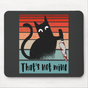 Mousepad Não é meu, Gato Inocente com cartão postal de faca