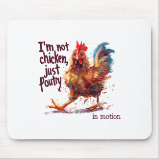 Mousepad Não Estou com Medo, Apenas Aves Engraçado Galo de 