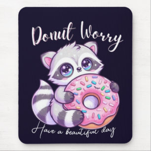 Mousepad Não se Preocupe Guaxinim Fofo Kawaii