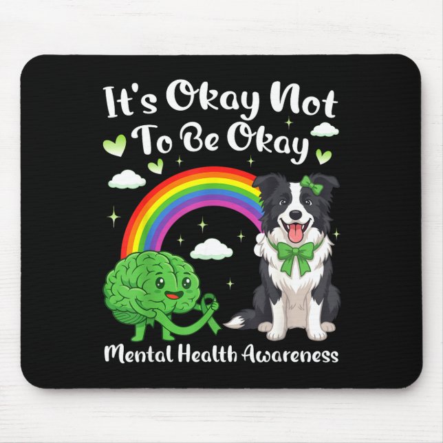 Mousepad Não ser cão border collie de conscientização sobre (Frente)