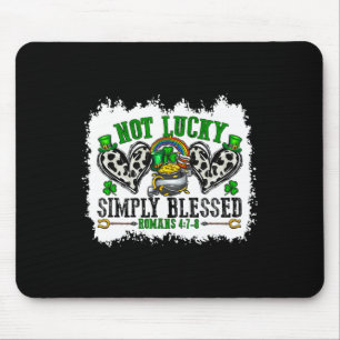 Mousepad Não Sortudo Simplesmente Abençoado Cruz Cristã St