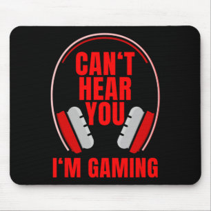 Mousepad Não te ouço, sou Fones de ouvido de jogos