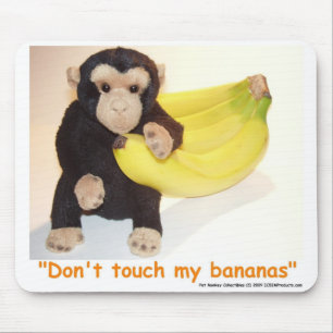 Mousepad Não toque em minha esteira do rato do macaco do
