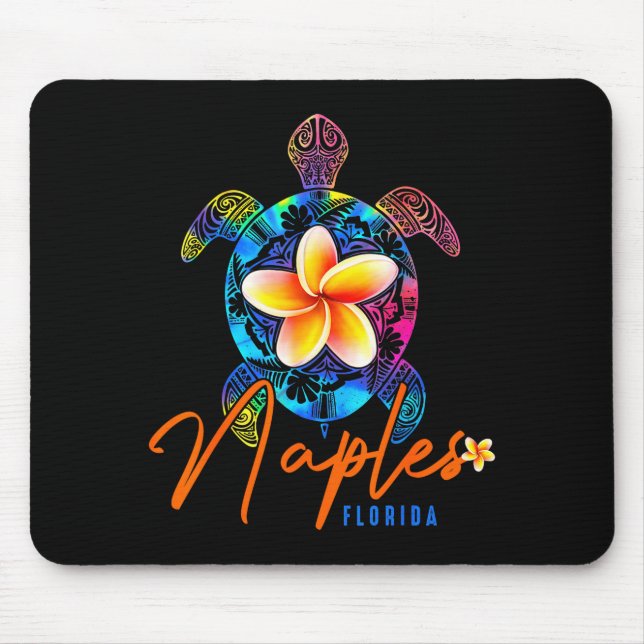 Mousepad Naples Florida Sea Turtle Tie Dye Trocal Vacation  (Frente)