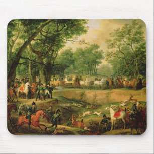Mousepad Napoleon em uma caça na floresta de Compiegne,