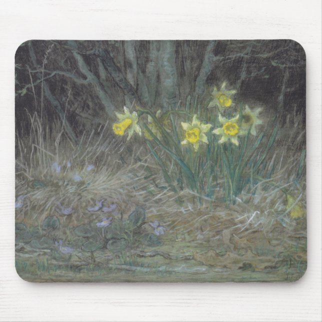 Mousepad Narcissus Flowers and Violets (por Millet) (Frente)