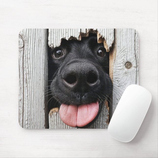 Mousepad Nariz De Retriever De Labrador Negro No Buraco De  (Com mouse)