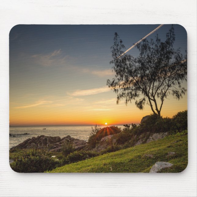 Mousepad Nascer do sol na praia Armação, Brasil (Frente)