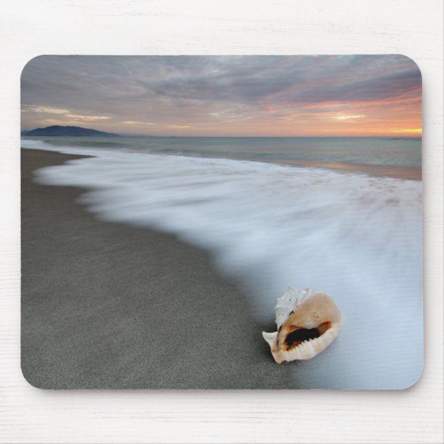Mousepad Nascer do sol na praia e em Shell (Frente)