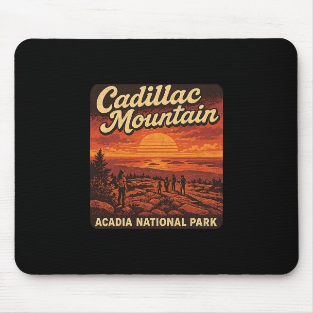 Mousepad Nascer do sol no Monte Cadillac Maine Parque Nacio (Frente)