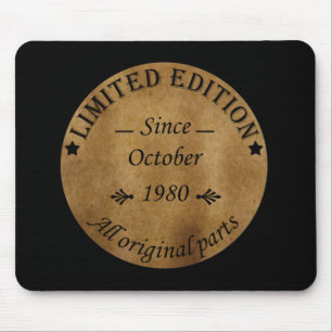 Mousepad nascer em outubro de 1980 Vintage aniversário