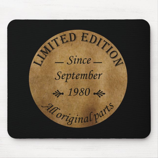 Mousepad nascer em setembro de 1980, data de nascimento (Frente)