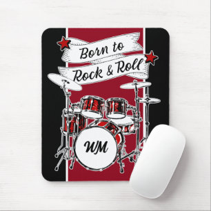 Mousepad Nascer Monograma Personalizado para o Drum Drummer