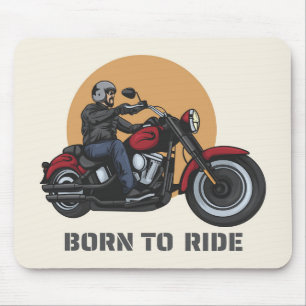 Mousepad Nascer para Cavaleiro de Motocicleta na Bicicleta