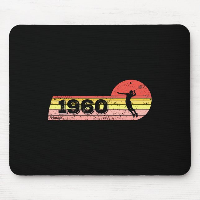 Mousepad Nascer para jogadores de Badminton 1960 Birthday V (Frente)
