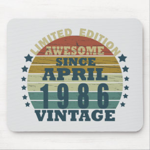Mousepad Nascido em abril de 1986 Presente de Aniversário V
