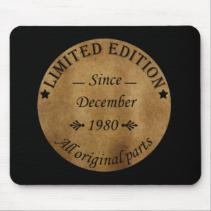 Mousepad Nascido em dezembro de 1980 Presente de Aniversári
