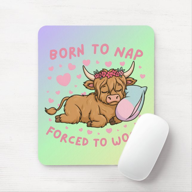 Mousepad Nascido para Latir Forçado a Trabalhar Meme Engraç (Com mouse)