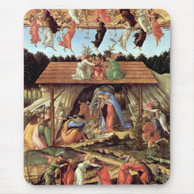Mousepad Nascimento de Cristo por Botticelli, Natividade de (Frente)