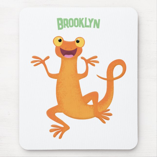 Mousepad Nata-dançarina de laranja feliz e giro (Frente)