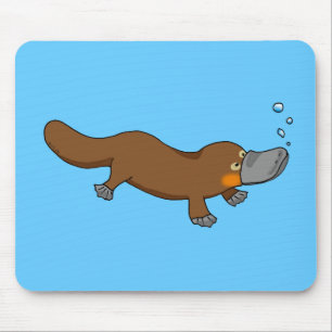 Mousepad Natação bonito platypus pato-faturado