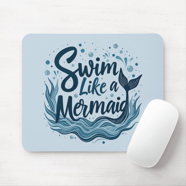 Mousepad Natação como uma arte de citar oceano marinho (Com mouse)