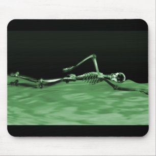 Mousepad Natação de esqueleto do raio X - verde