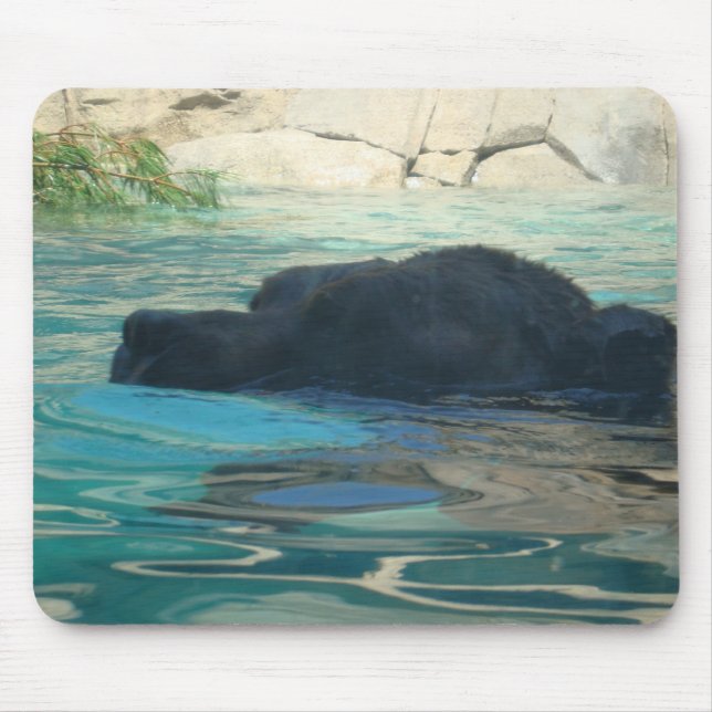 Mousepad Natação do urso de urso (Frente)