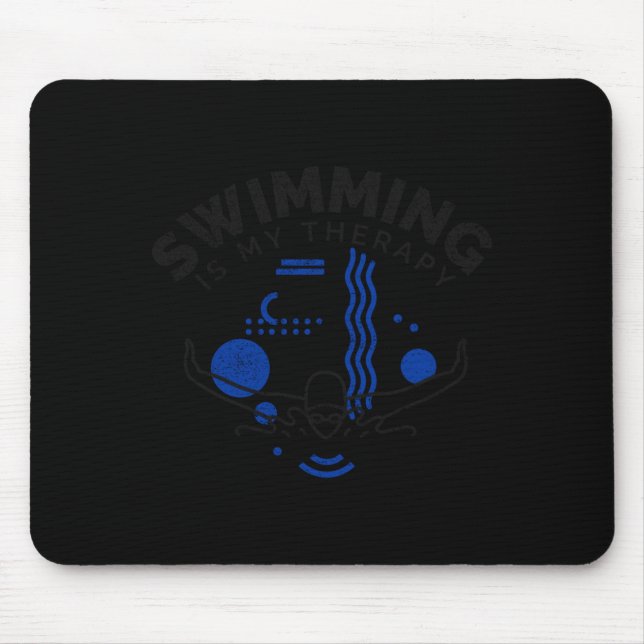 Mousepad Natação piada dizendo que natação é terapia (Frente)