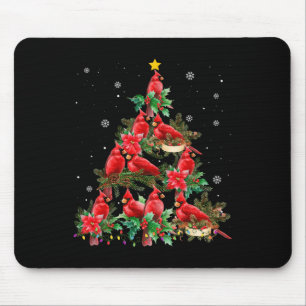 Mousepad Natais vintages Aves Cardinais Neves Xmas Tre