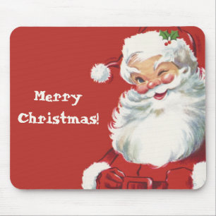 Mousepad Natais vintages, Jolly Papai Noel Winking