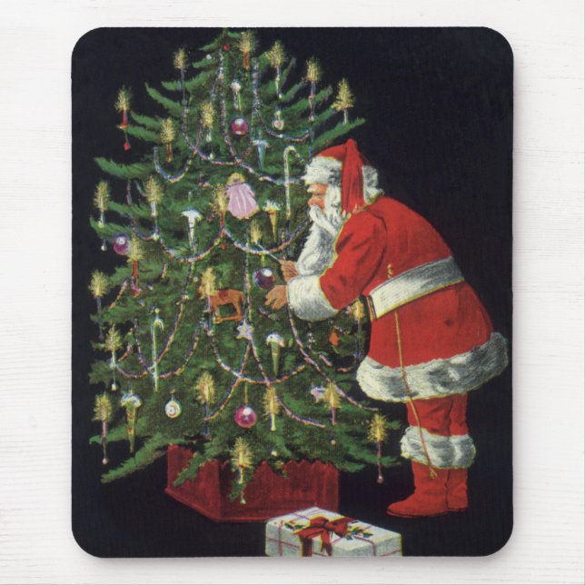 Mousepad Natais vintages, Papai Noel com Presentes (Frente)