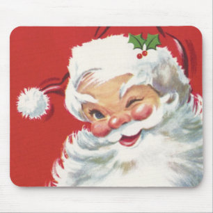 Mousepad Natais vintages Santa Claus, Jolly e Winking