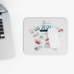 Mousepad Natal 2021 Vacina Covid Ano Comemorativo<br><div class="desc">Lembranças bonitas de 2021 com referências a alguns eventos do ano. Presente perfeito para amigos,  família e colegas de trabalho como lembrança que dobra como decoração de árvores de Natal por anos.</div>