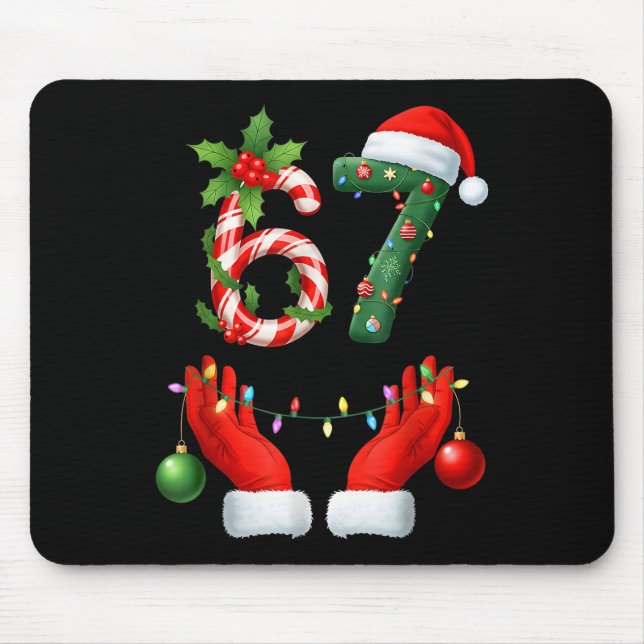 Mousepad Natal 67 Seis Sete Meme Pijama Feriado Geração Al (Frente)