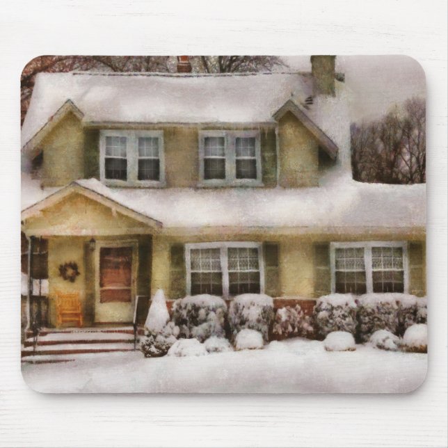Mousepad Natal - a uma manhã do inverno frio (Frente)