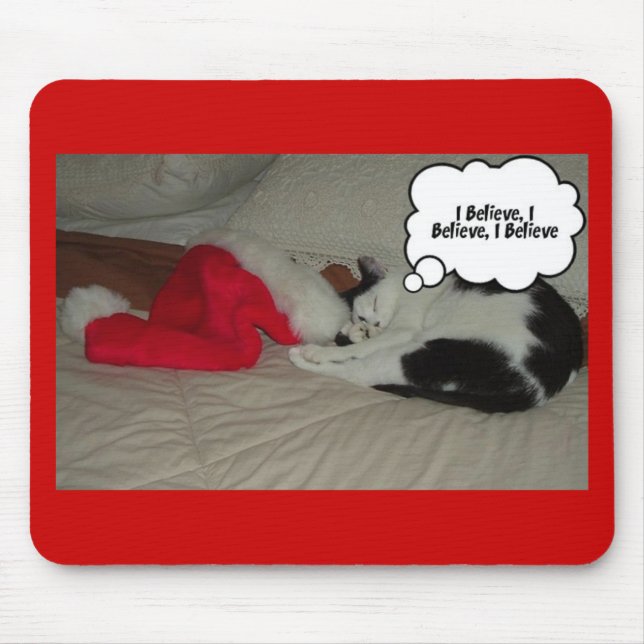 Mousepad Natal Acredita no Black and White Kitten (Frente)