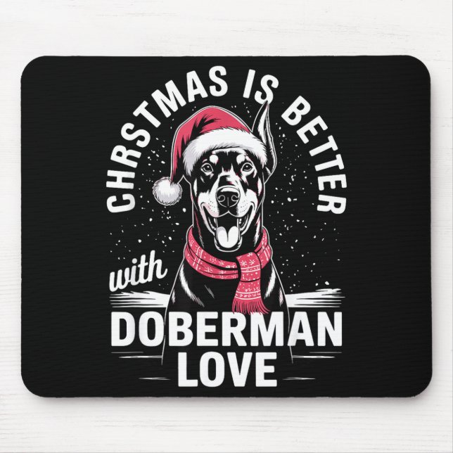 Mousepad Natal adorável é melhor com Doberman Nscher (Frente)