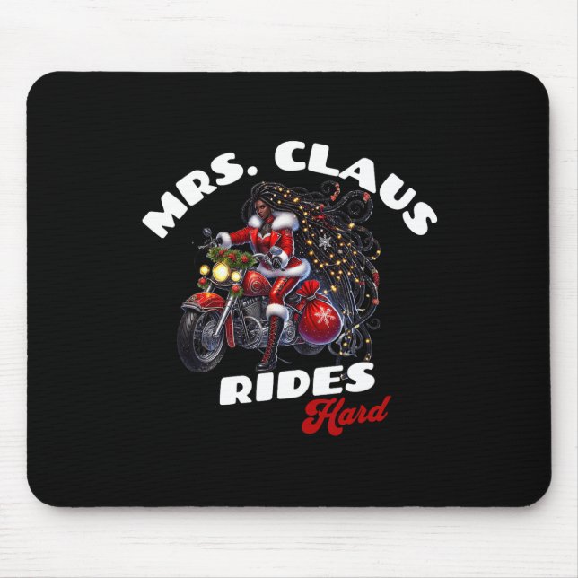 Mousepad Natal afro-americano Sra. Claus X-mas (Frente)