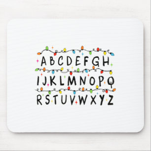 Mousepad Natal Alphabet Stranger 2025 Luzes Meninos Meninas