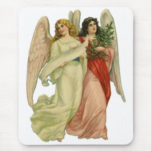 Mousepad Natal Antigo, Anjo Vitoriano Antigo Recortado