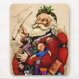 Mousepad Natal Antigo, Brinquedos de Cachimbo do Papai Noel