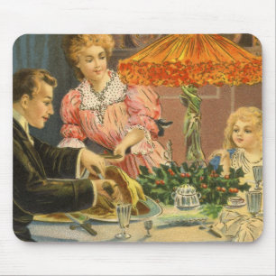 Mousepad Natal Antigo, Jantar de Família Vitoriano