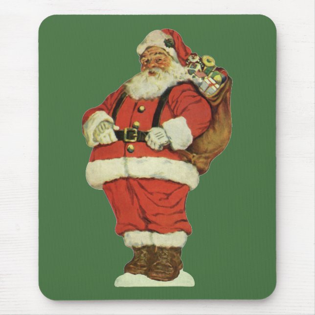 Mousepad Natal Antigo, Papai Noel Vitoriano com Brinquedos (Frente)