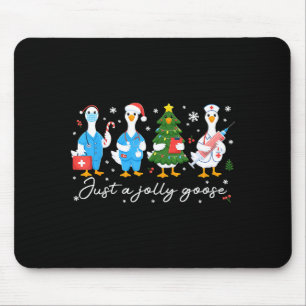 Mousepad Natal Apenas Um Ganso Alegre Enfermeira Fofo Médic